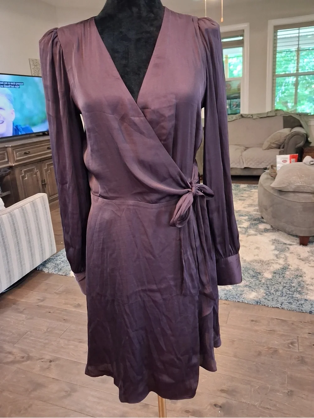 banana republic purple dress NEW Satin Patterned Slip Scoop neck Shop Banana Republic Clothing and
